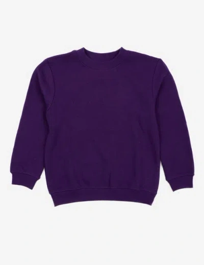 Leveret Kids Pullover Sweatshirt, Long Sleeve, Solid Colors In Purple