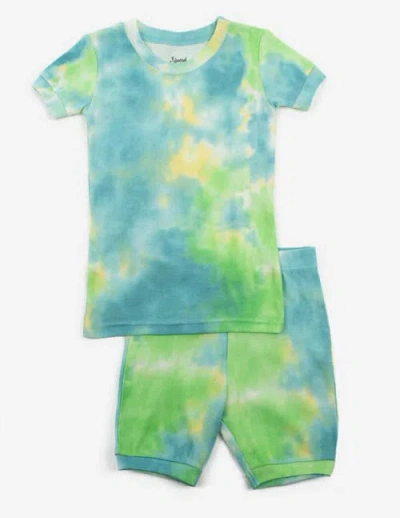 Leveret Kids Short Sleeve Cotton Tie Dye Matching Family Pajamas In Multi