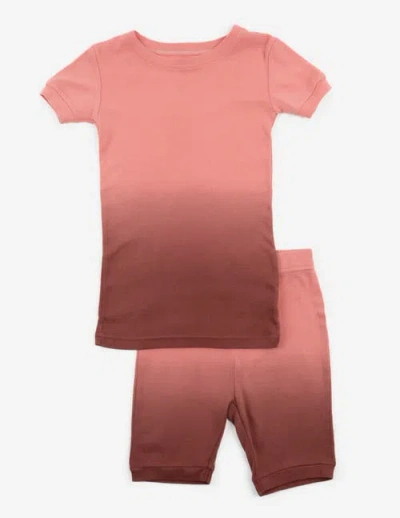 Leveret Kids Short Sleeve Cotton Tie Dye Matching Family Pajamas In Pink