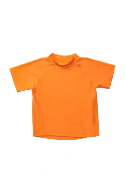 Leveret Kids Short Sleeve Rash Guard, Upf 50+ Swim Shirt In Orange