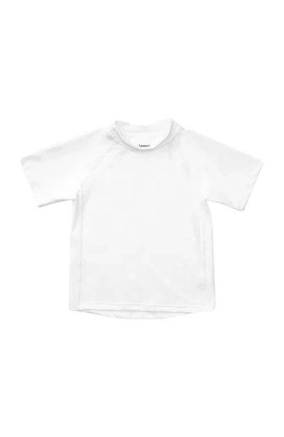 Leveret Kids Short Sleeve Rash Guard, Upf 50+ Swim Shirt In White