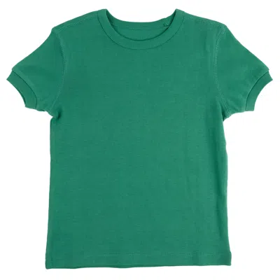 Leveret Kids Short Sleeve T-shirt Classic Solid Color In Green