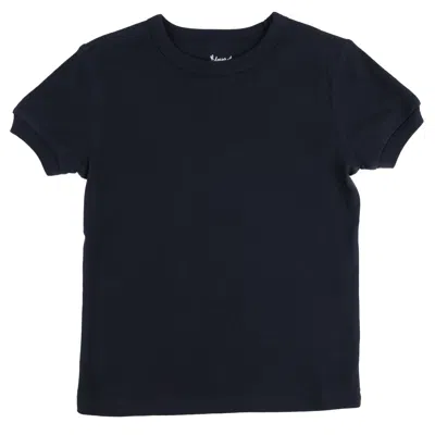 Leveret Kids Short Sleeve T-shirt Neutral Solid Color In Blue