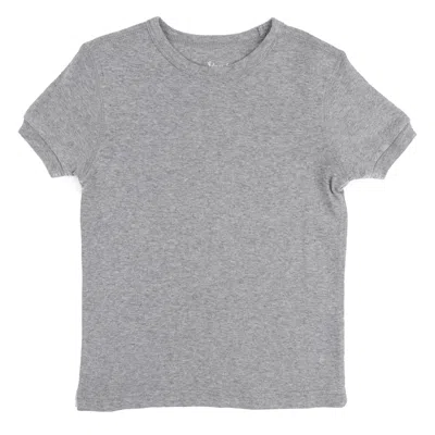Leveret Kids Short Sleeve T-shirt Neutral Solid Color In Gray