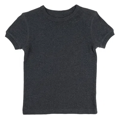 Leveret Kids Short Sleeve T-shirt Neutral Solid Color In Grey