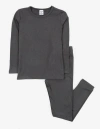 Leveret Kids Solid Thermal Pajamas In Gold