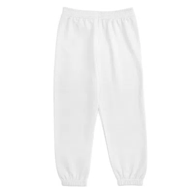 Leveret Kids Sweatpants Neutral Solid Color In White