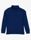 Leveret Kids Turtleneck, 100% Cotton, Solid Colors In Blue