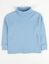 Leveret Kids Turtleneck, 100% Cotton, Solid Colors In Blue