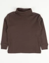Leveret Kids Turtleneck, 100% Cotton, Solid Colors In Brown