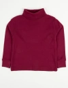 Leveret Kids Turtleneck, 100% Cotton, Solid Colors In Burgundy