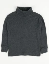 Leveret Kids Turtleneck, 100% Cotton, Solid Colors In Gray