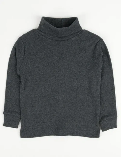 Leveret Kids Turtleneck, 100% Cotton, Solid Colors In Gray