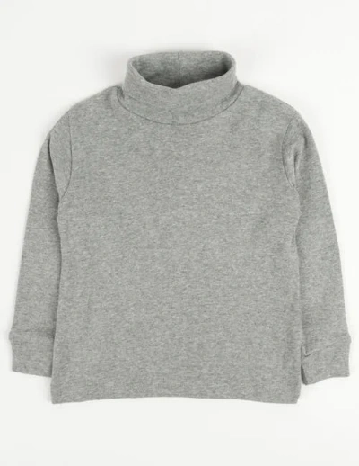 Leveret Kids Turtleneck, 100% Cotton, Solid Colors In Gray