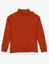 Leveret Kids Turtleneck, 100% Cotton, Solid Colors In Orange