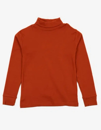 Leveret Kids Turtleneck, 100% Cotton, Solid Colors In Orange