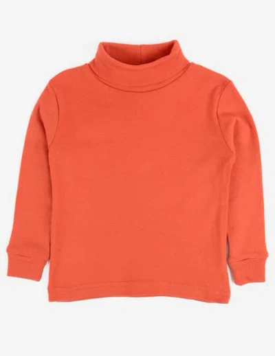 Leveret Kids Turtleneck, 100% Cotton, Solid Colors In Orange