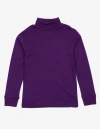 Leveret Kids Turtleneck, 100% Cotton, Solid Colors In Purple