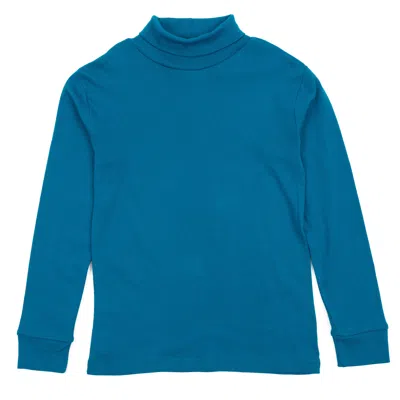 Leveret Kids Turtleneck Boho Solid Color In Blue