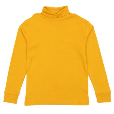 Leveret Kids Turtleneck Boho Solid Color In Yellow