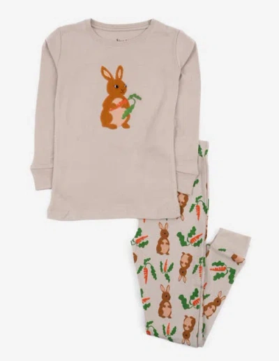 Leveret Kids Two-piece Cotton Easter Matching Family Pajamas, Bunny Prints In Multi