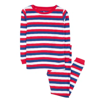 Leveret Kids Two Piece Cotton Pajamas Boys Striped In Red