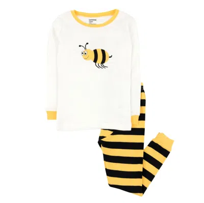 Leveret Kids Two Piece Cotton Pajamas Bumble Bee In Multi