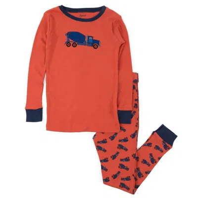 Leveret Kids Two Piece Cotton Pajamas Cement Truck In Multi