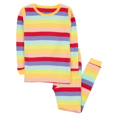 Leveret Kids Two-piece Striped Cotton Matching Family Pajamas In Multi