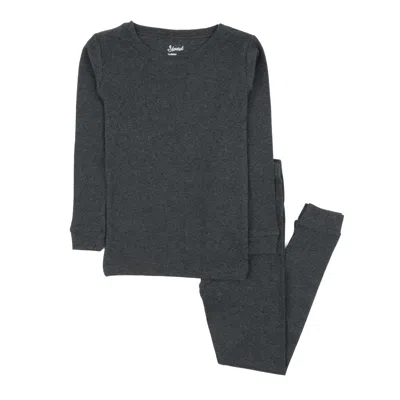 Leveret Kids Two Piece Cotton Pajamas Neutral Solid Color In Grey