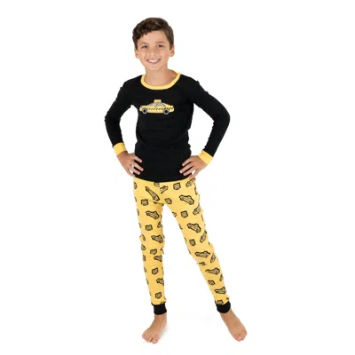 Leveret Kids Two Piece Cotton Pajamas Taxi In Multi