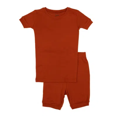 Leveret Kids Two Piece Cotton Short Pajamas Boho Solid Color In Multi