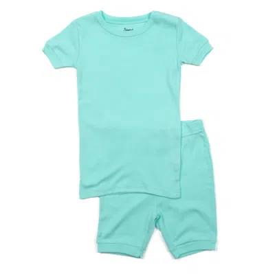 Leveret Kids Two Piece Cotton Short Pajamas Classic Solid Color In Black