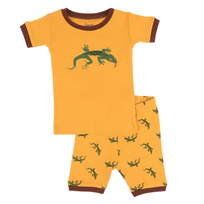 Leveret Kids Two Piece Cotton Short Pajamas Lizard In Multi