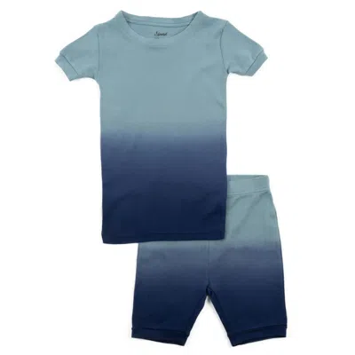 Leveret Kids Two Piece Cotton Short Pajamas Tie Dye Boys In Blue