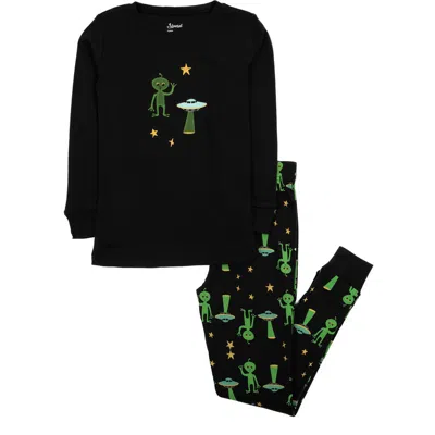 Leveret Kids Two-piece Cotton Halloween Matching Family Pajamas, Fun Prints In Black