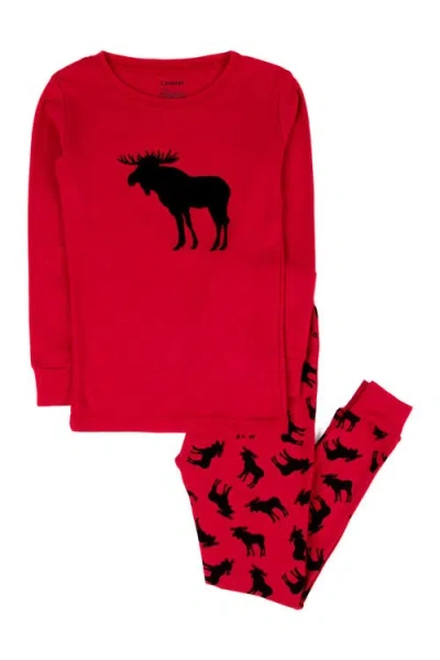 Leveret Kids Two-piece Cotton Matching Family Holiday Pajamas, Argyles & Holiday Prints In Red