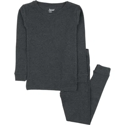 Leveret Kids Two-piece Solid Cotton Matching Family Pajamas In Gray