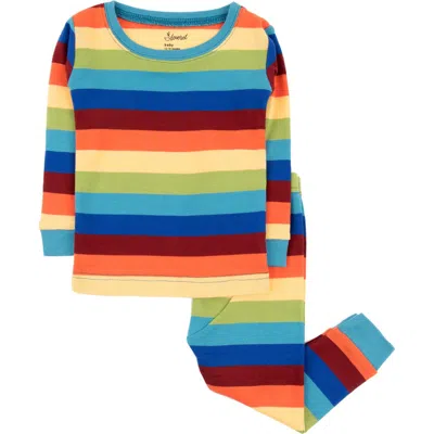 Leveret Kids Two-piece Striped Cotton Matching Family Pajamas In Multi