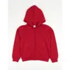 Leveret Kids Zip-up Hoodie, 100% Cotton, Solid Colors In Red