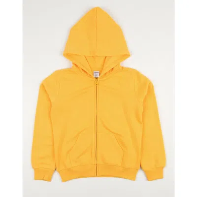 Leveret Kids Zip-up Hoodie, 100% Cotton, Solid Colors In Yellow