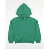 Leveret Kids Zip-up Sweatshirt Hoodie, Cotton Blend, Solid Colors In Green