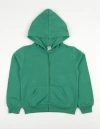Leveret Kids Zip-up Sweatshirt Hoodie, Cotton Blend, Solid Colors In Green
