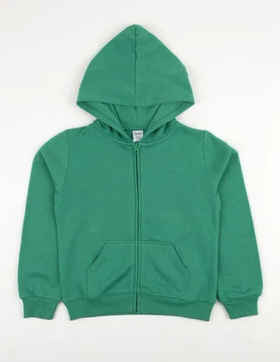 LEVERET LEVERET KIDS ZIP-UP SWEATSHIRT HOODIE, COTTON BLEND, SOLID COLORS