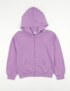 Leveret Kids Zip-up Sweatshirt Hoodie, Cotton Blend, Solid Colors In Purple