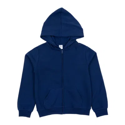 Leveret Kids Zipper Sweat Hoodie Boho Solid Color In Blue