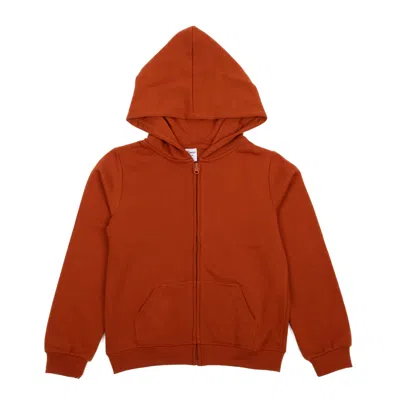 Leveret Kids Zipper Sweat Hoodie Boho Solid Color In Brown
