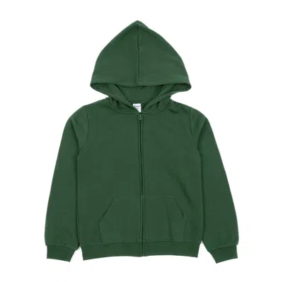 Leveret Kids Zipper Sweat Hoodie Boho Solid Color In Green