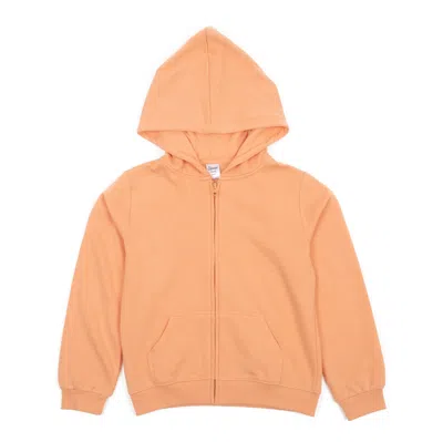Leveret Kids Zipper Sweat Hoodie Boho Solid Color In Orange