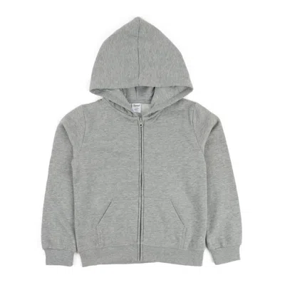 Leveret Kids Zipper Sweat Hoodie Neutral Solid Color In Multi